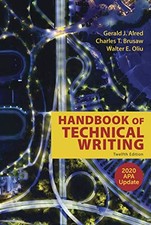 THE HANDBOOK OF TECHNICAL WRITING WITH 2020 APA UPDATE By Gerald J. Alred VG