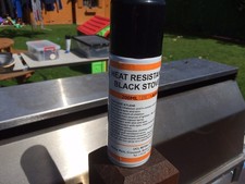 Heat Resistant Satin Black Spray Paint BBQ Barbecues Stoves Exhausts TRADE PAINT