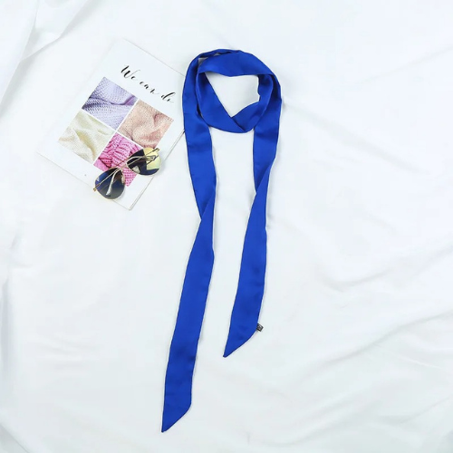 Long Narrow Scarf 190x5cm Women Chiffon Silk Ribbon Red Black Headband - Picture 7 of 27