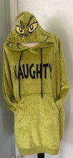 Dr Seuss The Grinch Size L 12-14 Womans Green Shimmer Lounger Hooded