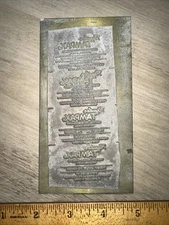 Printing Plate ( TAMPAX Advertisement )