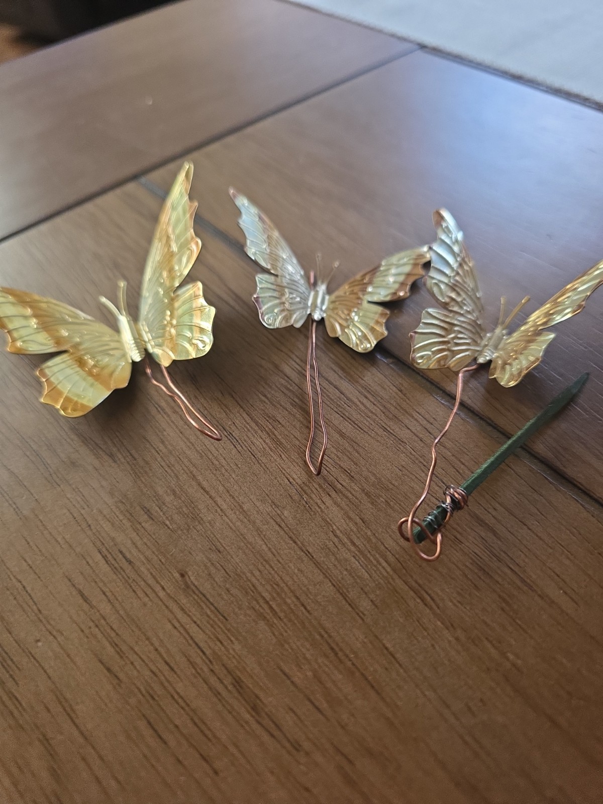 Vintage Home Interior Set Of 3 Brass Butterflies.