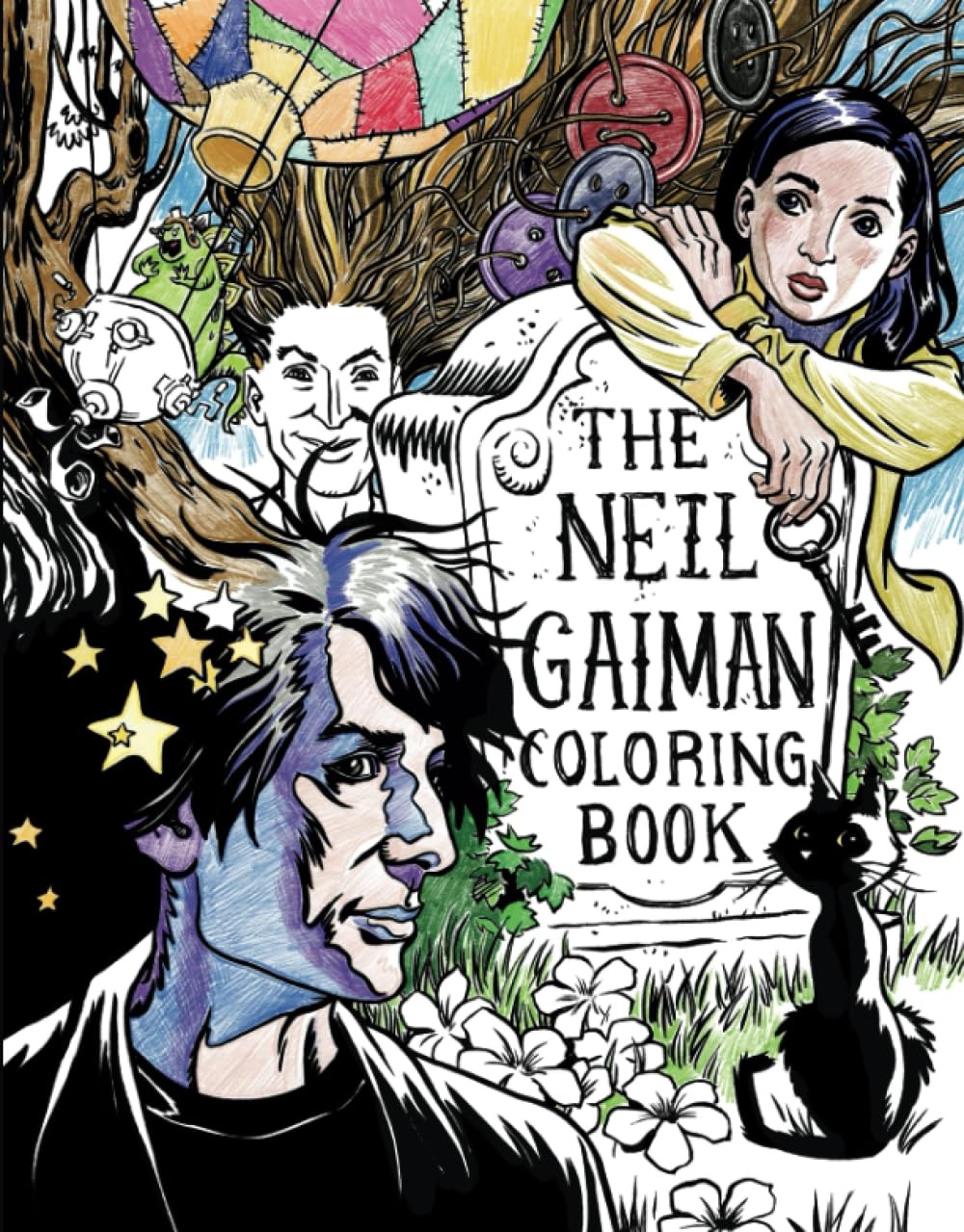 The Neil Gaiman Coloring Book: Coloring Book for Adults and Kids to Share By Ga