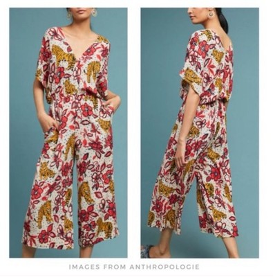 Anthropologie Corey Lynn Calter Jumpsuit Veronica Jungle Floral Print Size Med