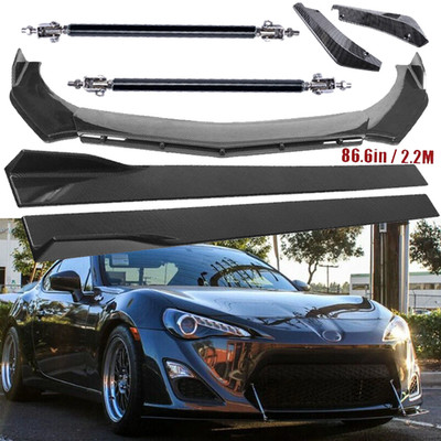 Carbon Fiber Front Bumper Lip Splitters Side Skirt Strut Rod For Scion FR-S T C