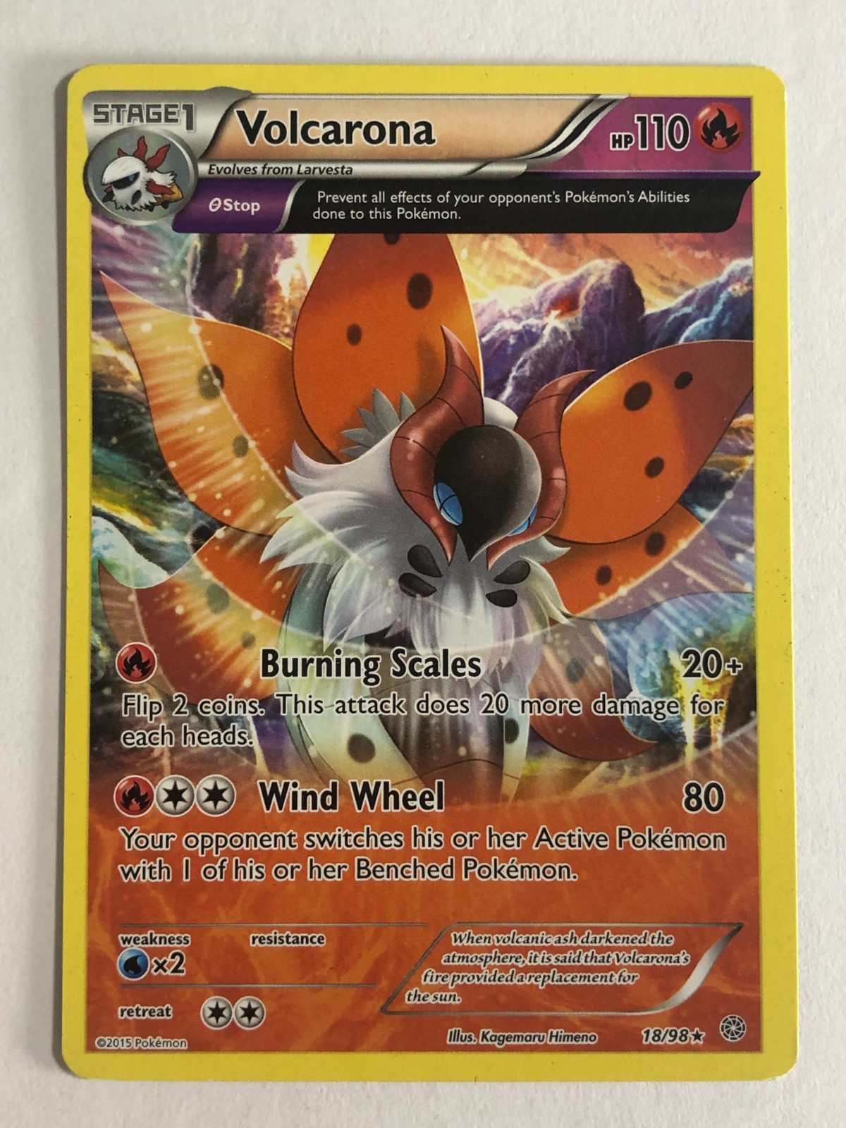 Pokemon TCG Ancient Origins Volcarona 18/98 Moderately Played