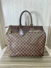 LOUIS VUITTON Greenwich PM Tote Bag Damier Ebene Canvas Leather Authentic