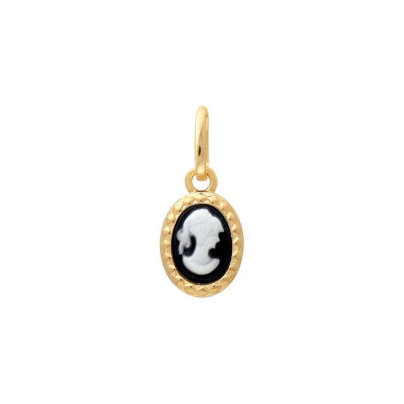 Petit pendentif camée noir et or pour sublimer vos tenues de soirée chic