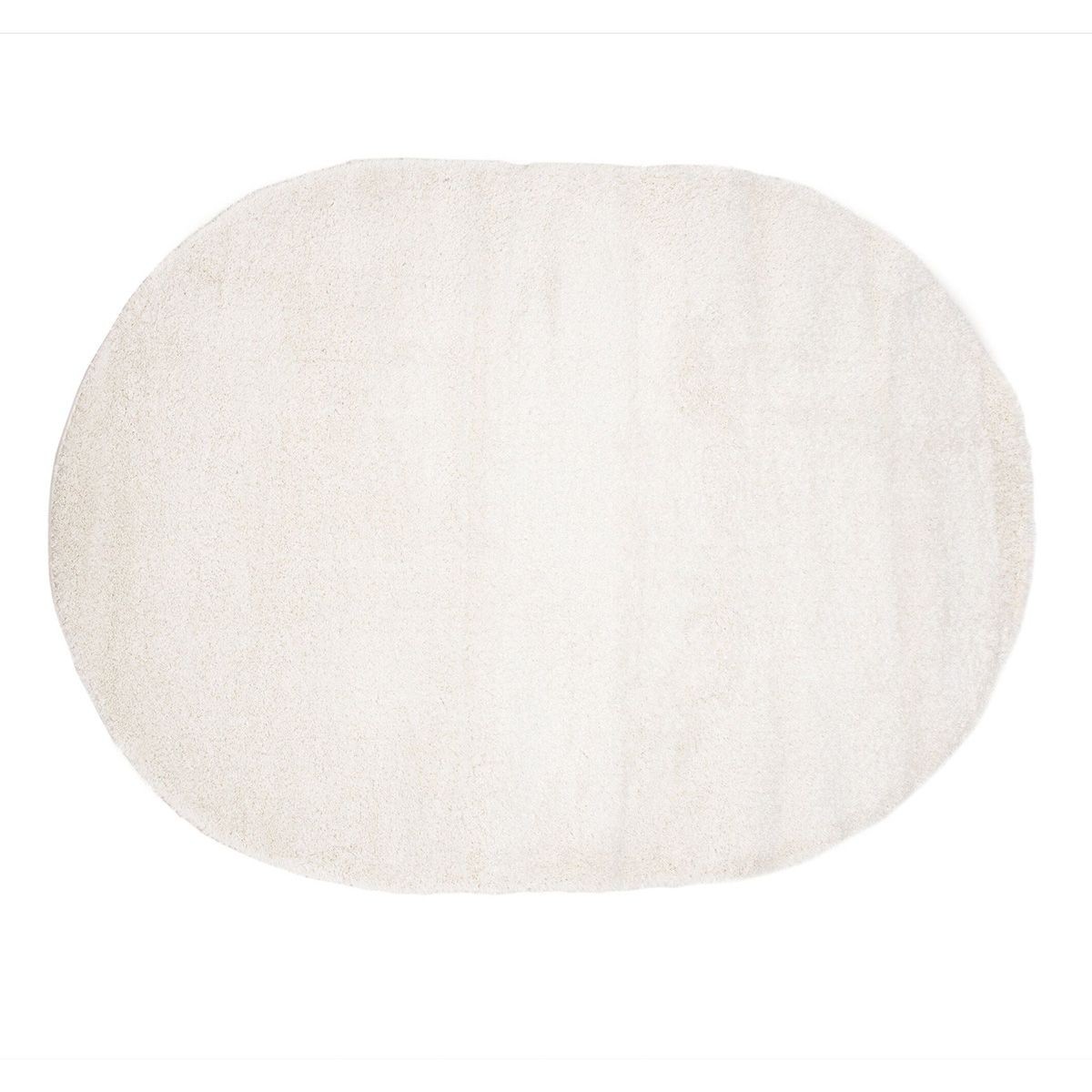 Tapis déco ovale Walter 240x340cm blanc aux finitions soignées premium