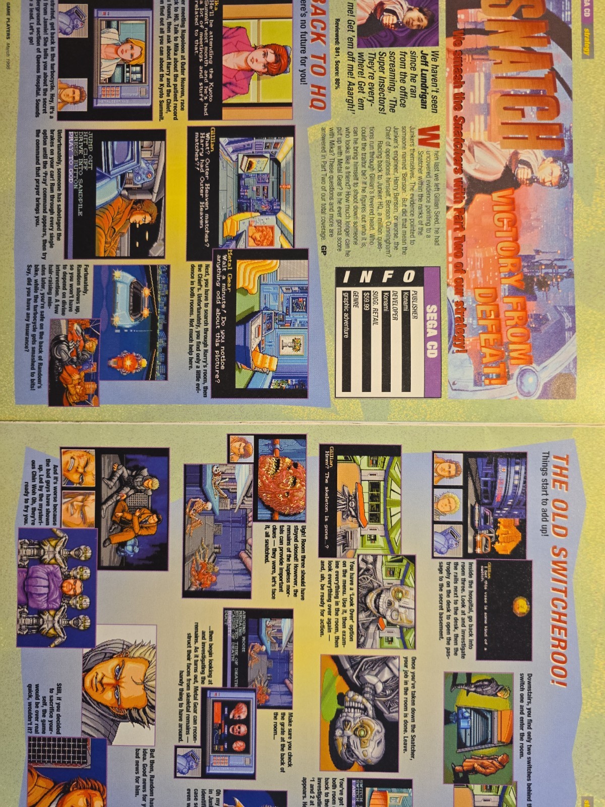 1995 Snatcher Sega CD Part 2 Strategy Guide Walkthrough Kojima Grail Super Rare