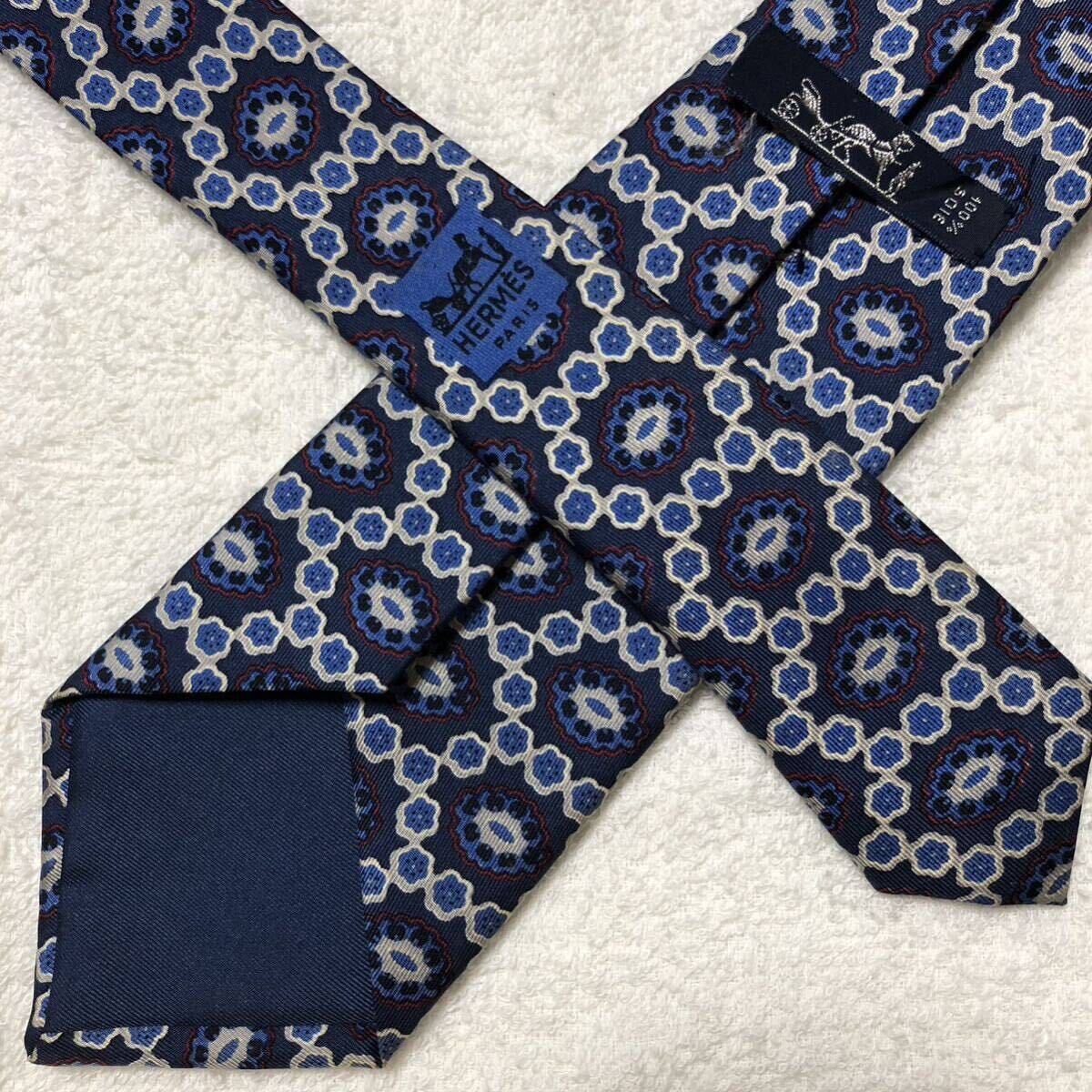 HERMES Tie vegetable cross section pattern all ov… - image 4