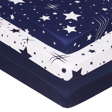 Pack of 3 Mini Crib Sheet Set, Pack N Play Sheet Set for Baby Boys and Girls,...
