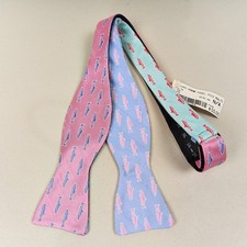 Collared Greens Silk Bow Tie Pastel Fish Multi Color Adjustable Self Tie NEW