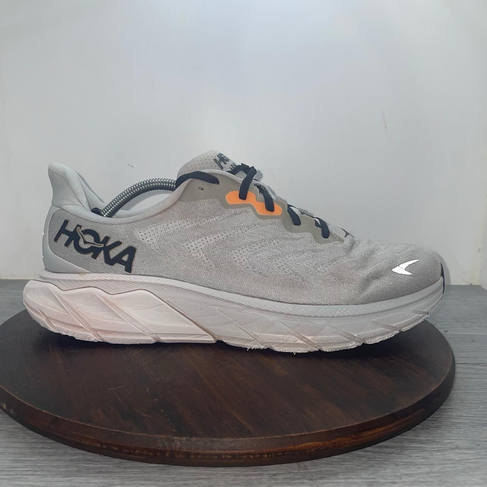 Hoka One One Arahi 6 Running Shoes Mens Size 12 D Gray White Lightweight ProFly