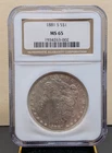 1881-S Morgan Silver Dollar NGC MS 65