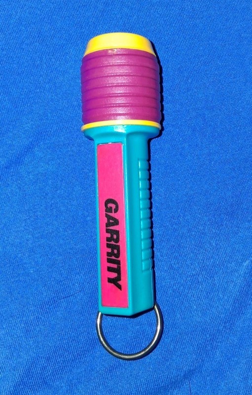 1980's Garrity Cool Beans Mini Flashlight Yellow, Purple, Teal. Works. 3.75"