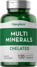 Multi Mineral Supplement | 120 Capsules | Chelated Supplement | by Piping Rock