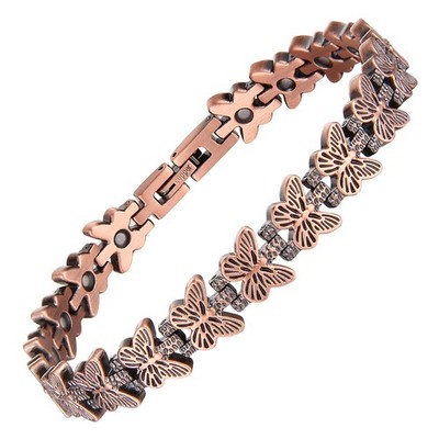 Magnetic Therapy Butterfly Bracelet Women Adjustable Lead Nickel Free PainRelief