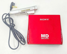 Sony MZ-E75 Red MD Walkman Portable MiniDisc Player Tested Working Japan Vintage