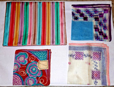 3 Antique SILK French Hankies Holder Still in Original Box