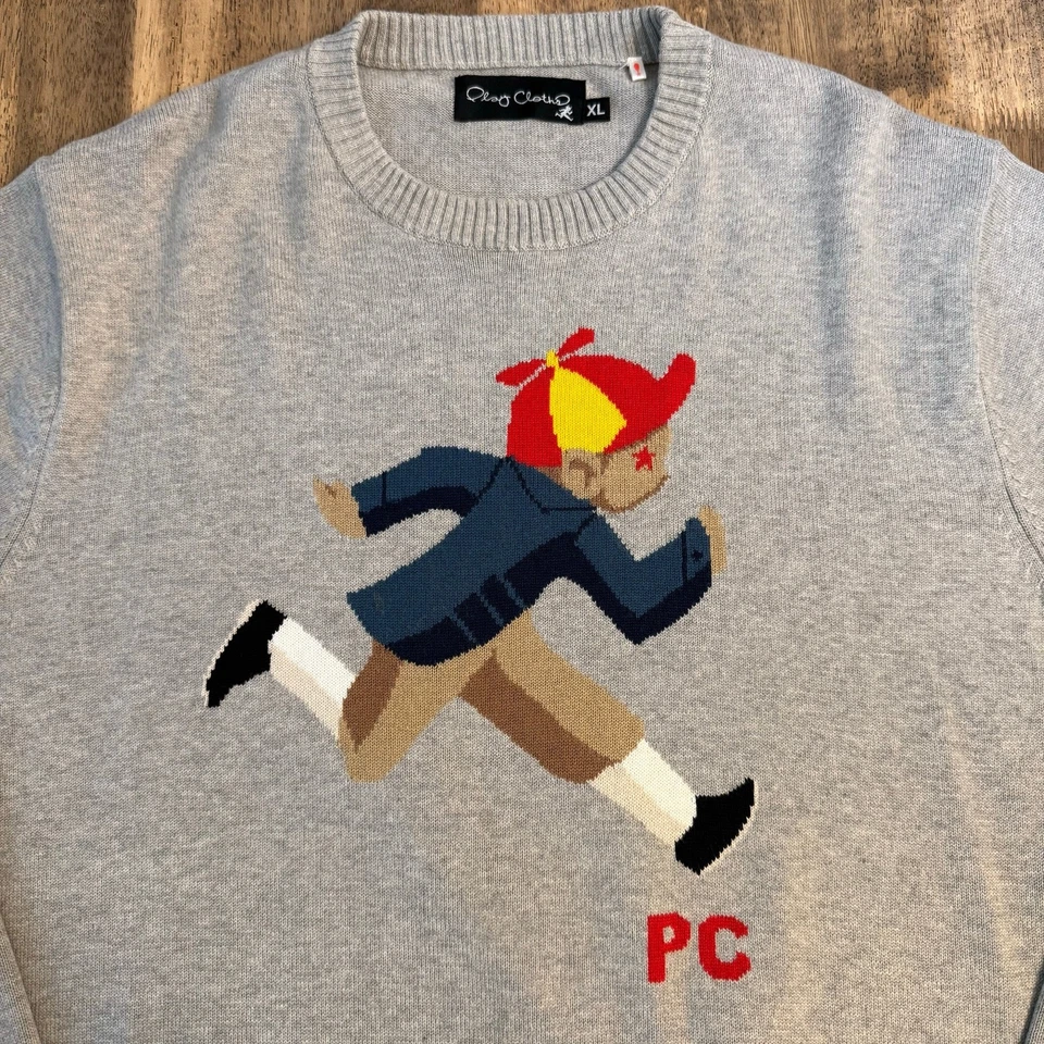 Play Cloths Large Running Jack Crewneck Pullover Sweater Gray Men’s Size XL - Image 4 of 4