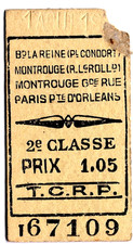 Railway ticket: France, Paris T.C.R.P.  stations as photo, 1919