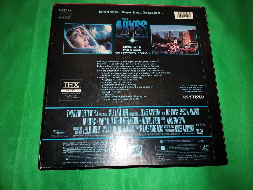 The Abyss 3-LASERDISC Boxed Set, Director's Pan Scan Edition, Full Screen - Image 2 of 4