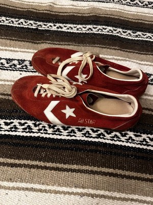 Converse 1970s Vtg Sneakers Red ALL STAR Men's Athletic Running Shoes 