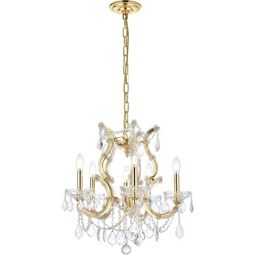 Elegant Lighting 2800D20G/RC Maria Theresa Mini Chandelier Gold - Picture 1 of 9