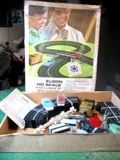 Ho Slot Car Race Set ELDON Over Under 8 Road Race Set Cleaned tested complete