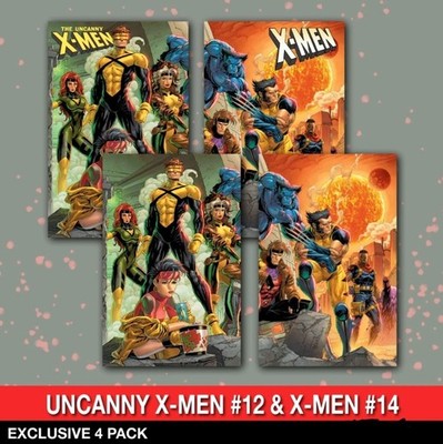 X-MEN #14 & UNCANNY X-MEN #12 TYLER KIRKHAM CONNECTING CVR TRADE & VIRGIN 4 SET