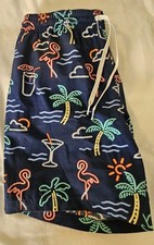 Chubbies The Neon Lights Swim Trunks Men's Size Medium Navy Blue Tropical Lined