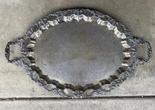 27” 1935 ANTIQUE SILVER PLATE OVAL TRAY Flemington FAIR ENGRAVED HORSE RACE SHOW