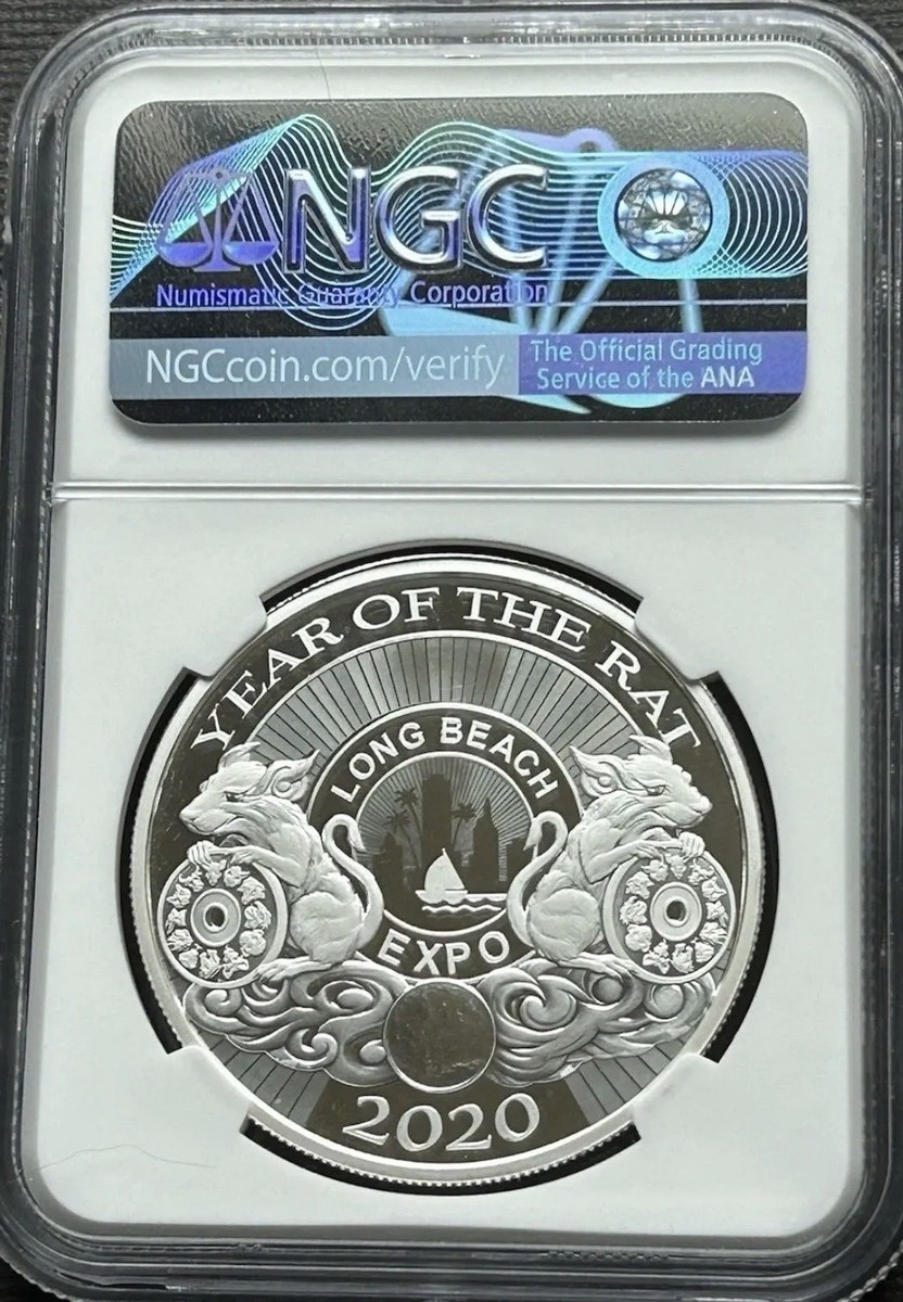 2020 Long Beach Expo Panda•31g Silver•Year Of The Rat Medal•NGC PF