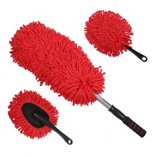 3 Pack Large Microfiber Car Duster with Extendable Handle for Interior Exterior
