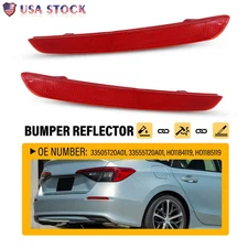 Pair Rear Bumper Reflector Brake Lights Left & Right For 2022-2023 Honda Civic