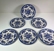 Royal Stafford Blue Floral 8.5" Salad Dessert Plate Set Lot 6x Made In England