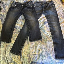 2 Pairs Of Miss Me size 26 Skinny JP5082546 / 26 Cuffed Capri JP6196P