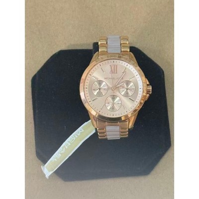 Logo Rose Gold-Tone and Acetate Watch Acetate Link Bracelet Watch | Anne Klein main image 4
