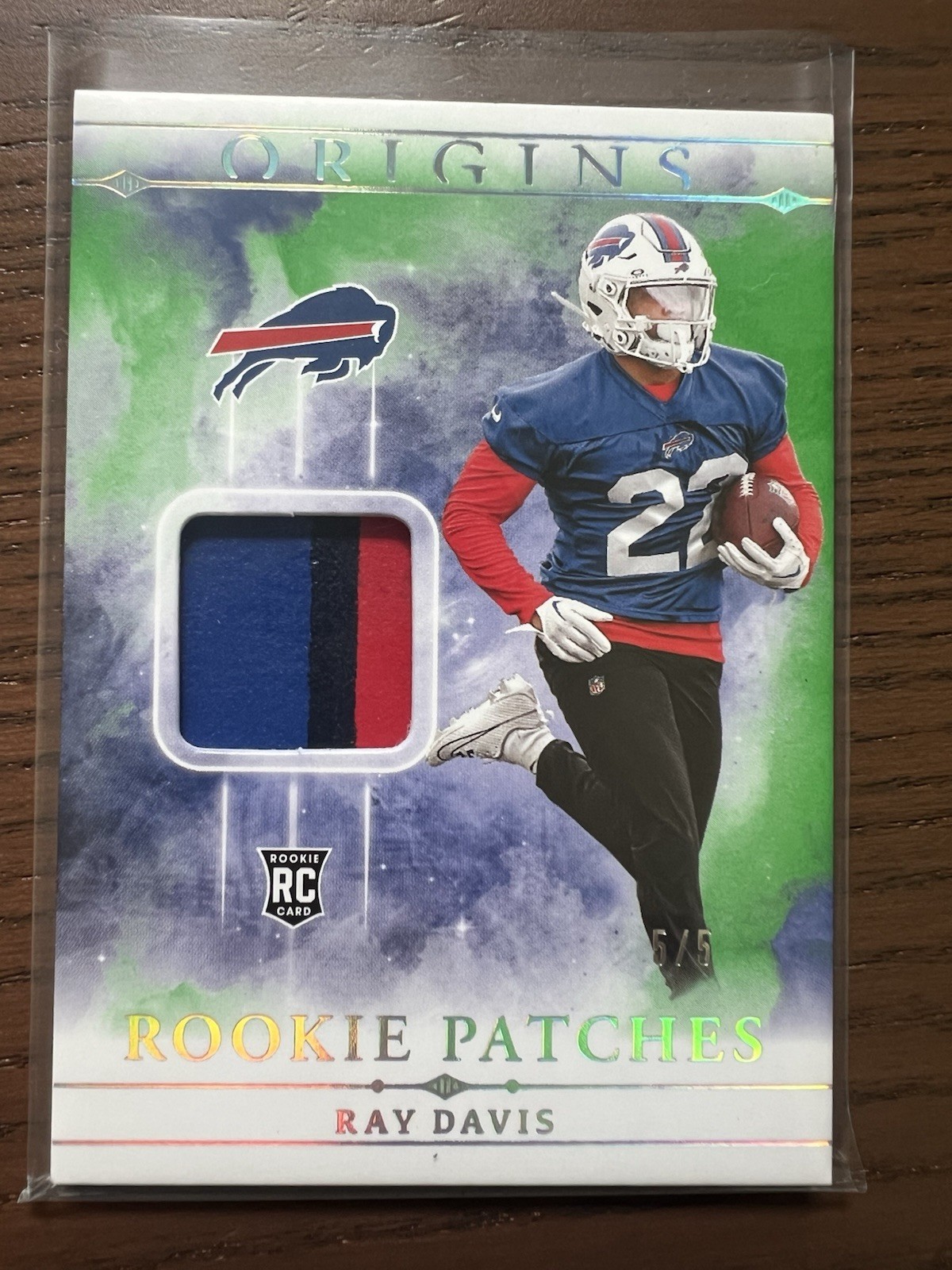 2024 Panini Origins Ray Davis Rookie 3-Color Patch /5 Buffalo Bills RC