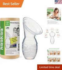 Haakaa 4 oz Silicone Breast Pump - Safe & Hands-Free Manual Milk Collection