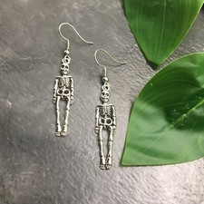 2" Silver-tone Earring Set Pierced Boho Retro Dangle New Skeleton 6967
