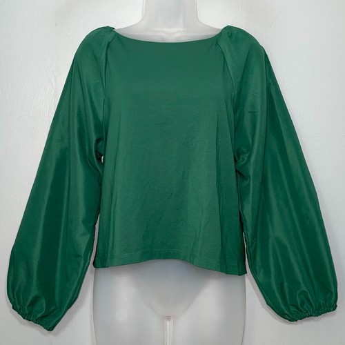 Banana Republic Size Medium Dark Green Peasant Top Puff Sleeve Renaissance