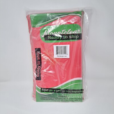 Disposable Plastic Tablecloth Rectangle Red 54'' x 108'' Set of 12