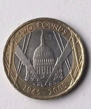 Rare £2 Pound Coin 1945 2005 St Pauls Cathedral