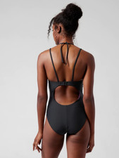 Athleta Keyhole One Piece Swimsuit in Black  NWT  Size Petite Medium PM