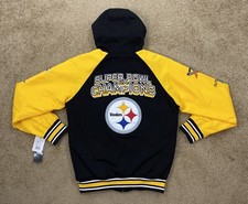 Steelers Jacket Pittsburgh 6 Time SUPER BOWL CHAMPIONSHIP Hooded SMALL