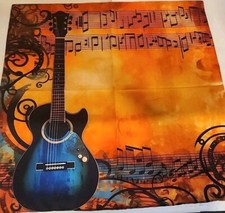 Guitar Throw Pillow Cover, Beautful Vibrant Colors, Music Decor, 2 Sided Design