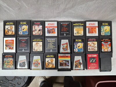 Lot of 24 Atari 2600 Video Games Popeye spiderman Star Wars Untested