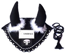 FLY VEIL EAR NET PUNISHER EMBROIDERY DESIGN HORSE EQUESTRIAN DIAMANTE BNWT